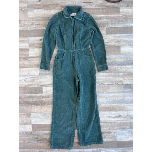 Reformation Carolina Green Corduroy Jumpsuit size 2 utility - Picture 1 of 6